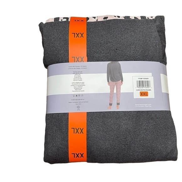 Karen Neuburger Live Love Lounge 3 pc Lounge Set  XXL Pink Heather Animal Print - Picture 4 of 8